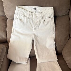 PAIGE Women's Straight Leg Jeans in White